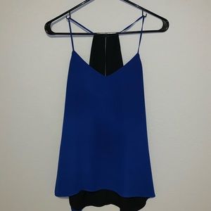 Bright blue string tank top